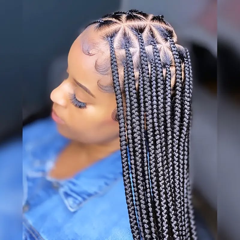 picture of triangle shape braids