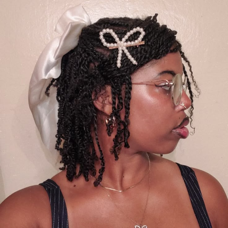 a girl with twist with pin