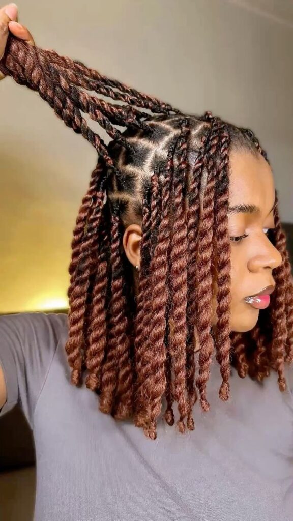 a girl with twisted styling