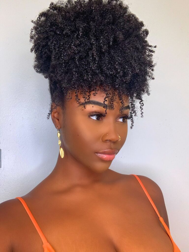 a girl with 4A hair