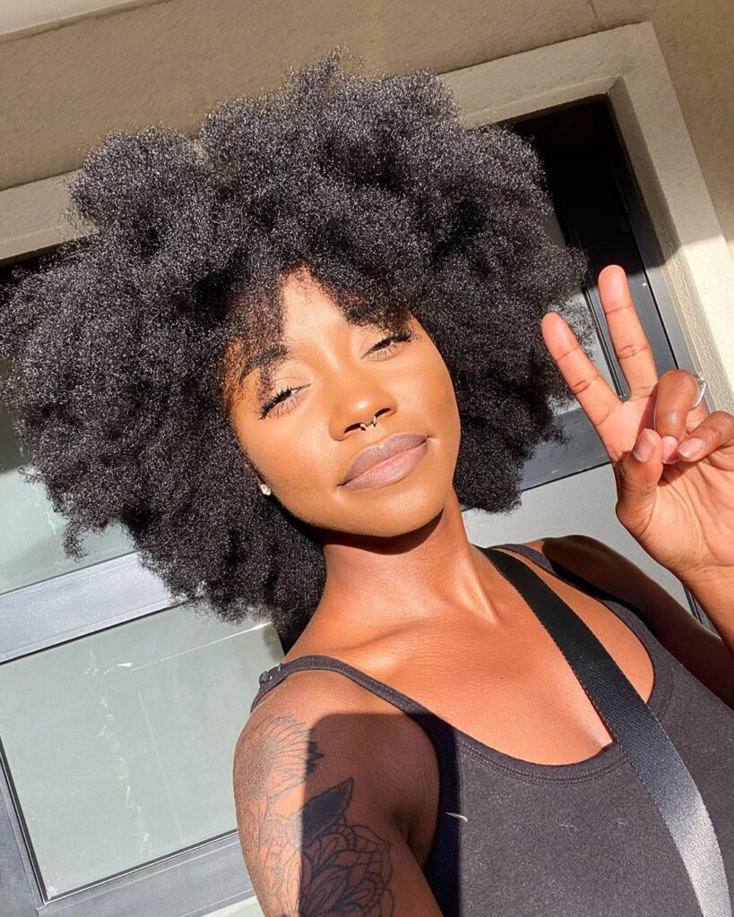 someone with type 4 afro hair