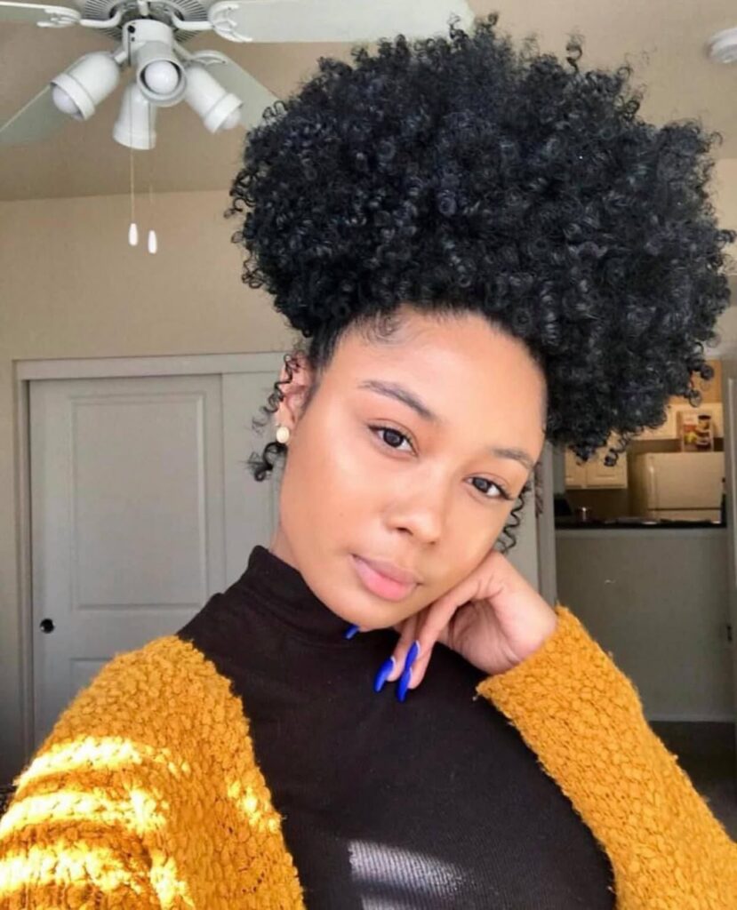 a girl with wash and puff