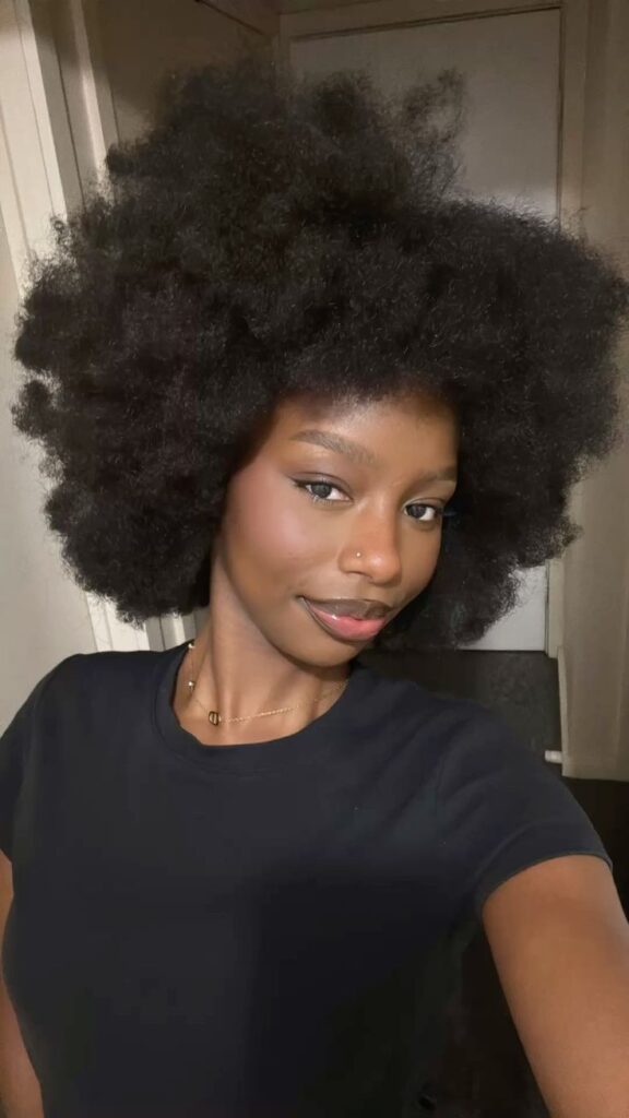 someone with 4B hair