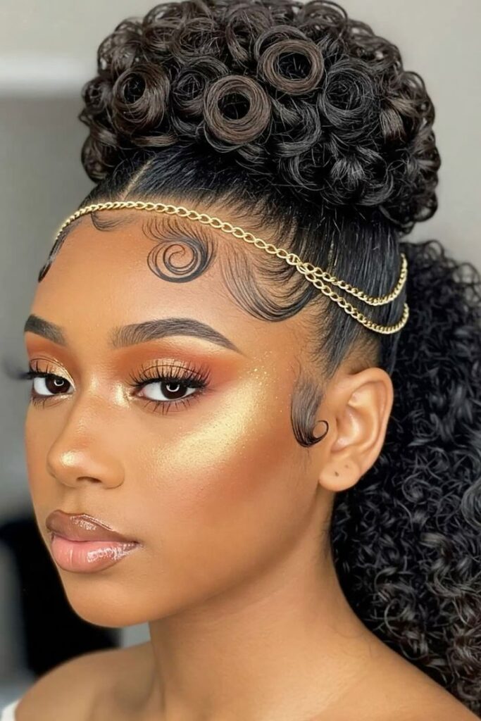someone with delicate chain headband