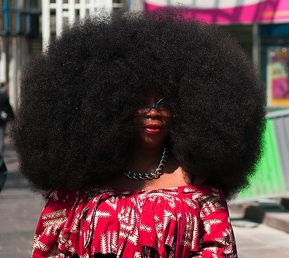 someone with big blowout afro