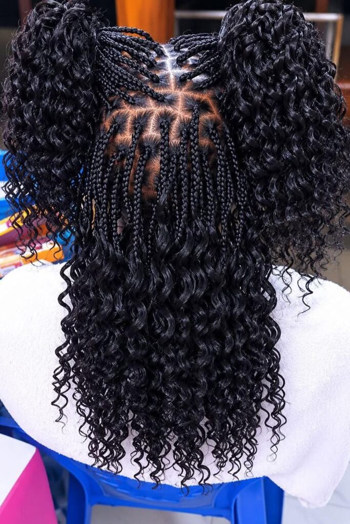 someone with boho box braids