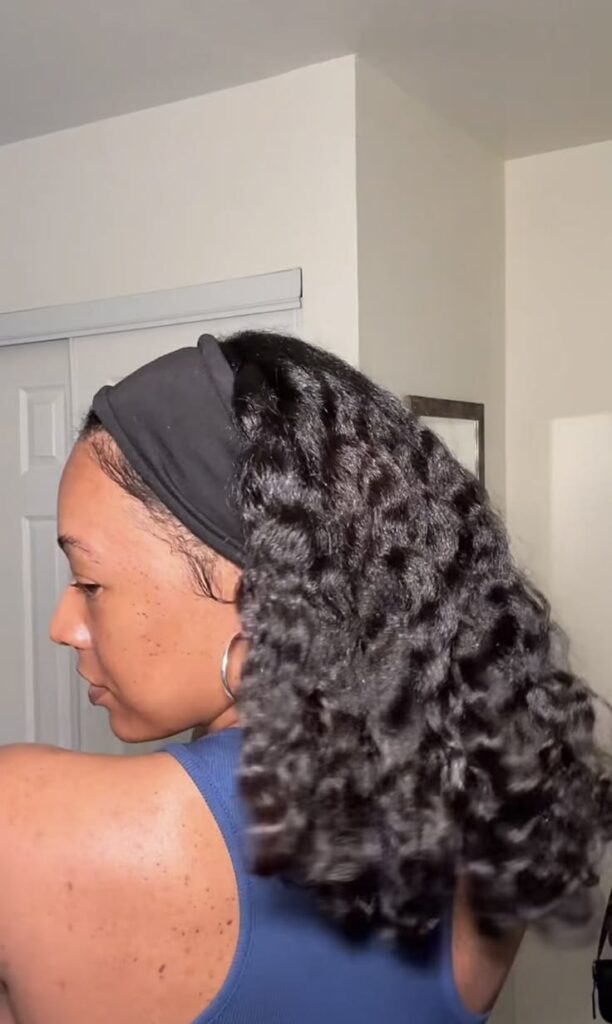 someone with loose braid on blown out hair