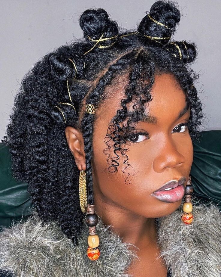 someone with natural hair beads