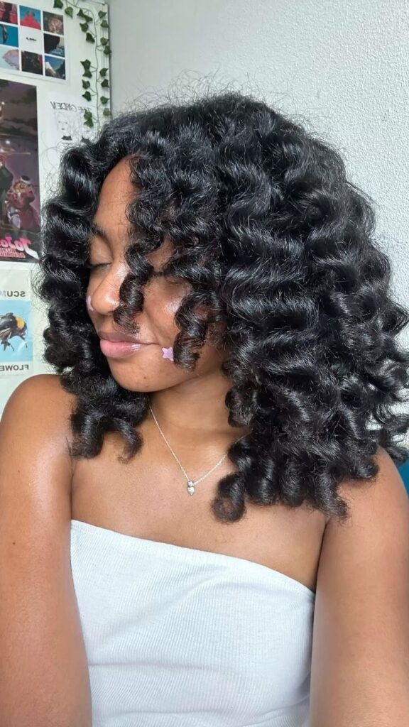 someone with hair with flexi rods