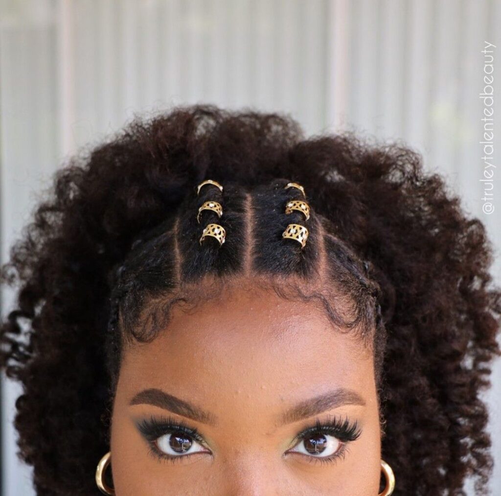 someone with curl with cuffs