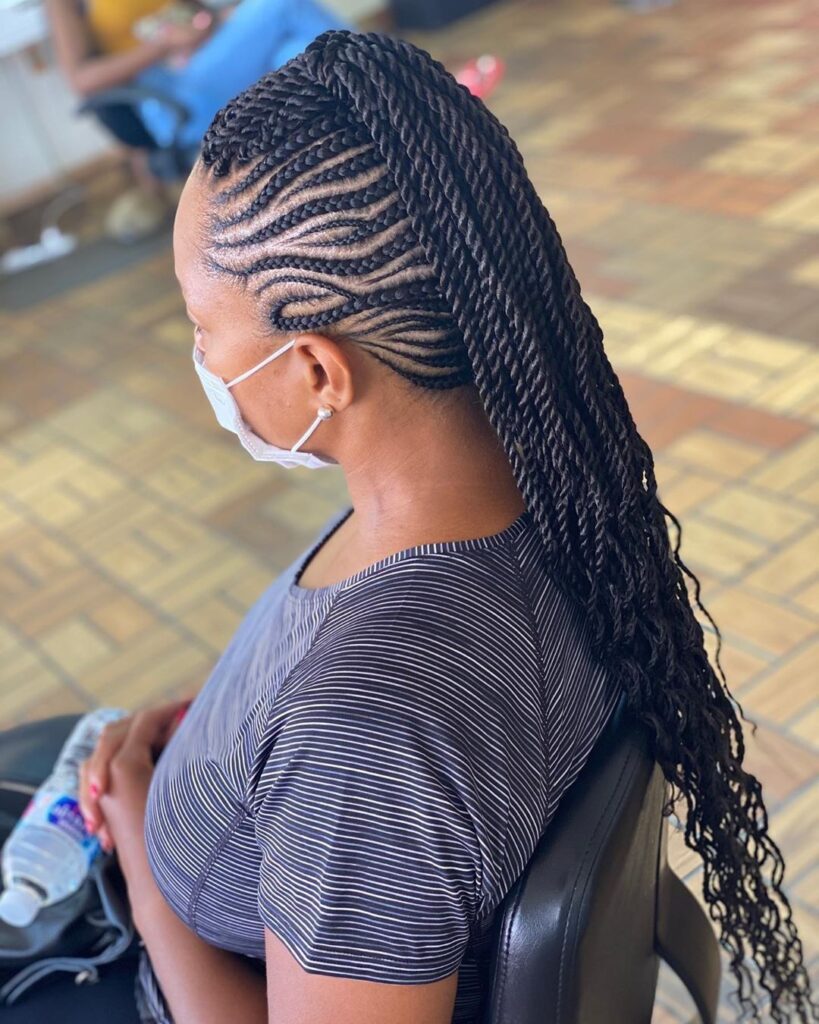 someone with braided mohawk
