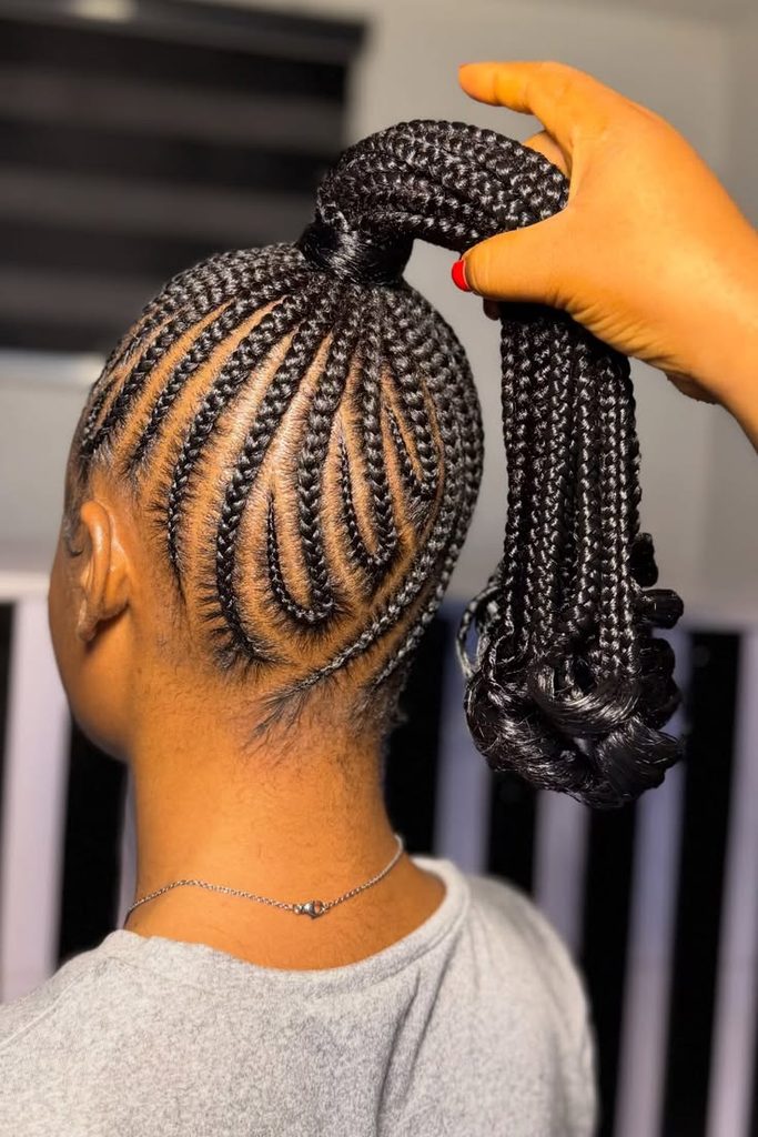 someone with braided ponytail