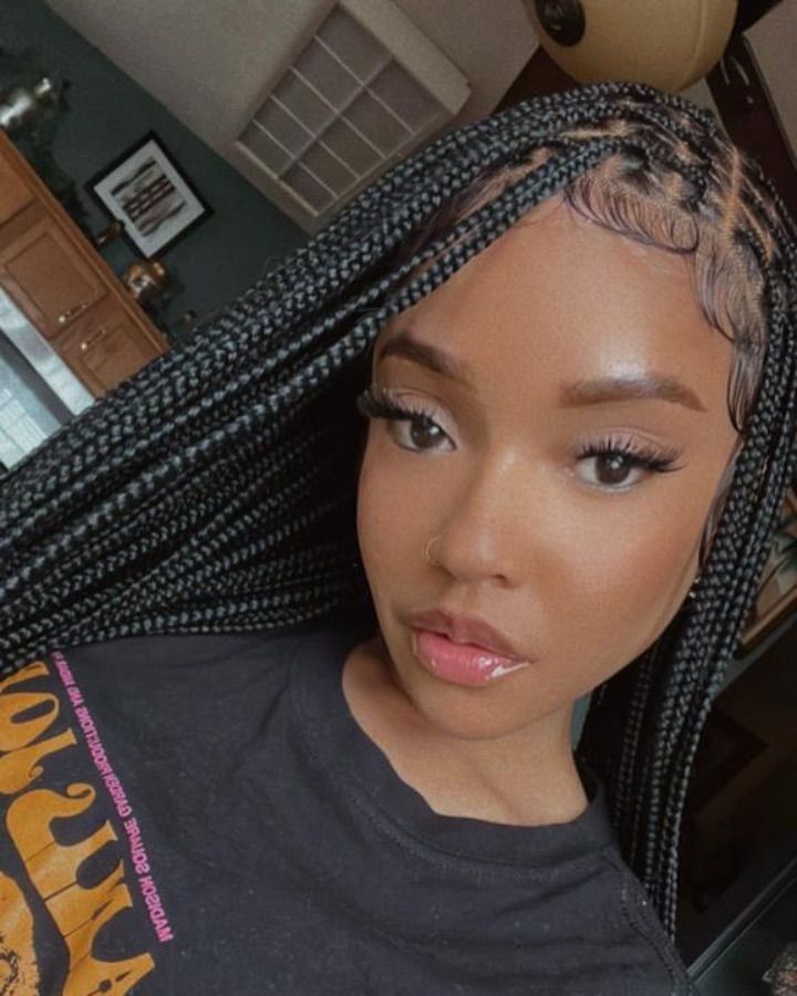 someone with braided wig base