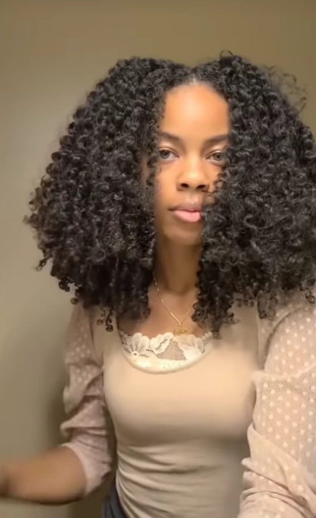 someone with chunky twist out with volume