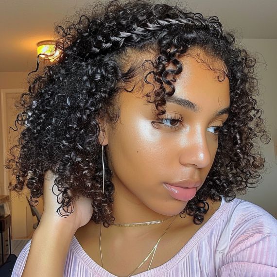someone with curly crown braid