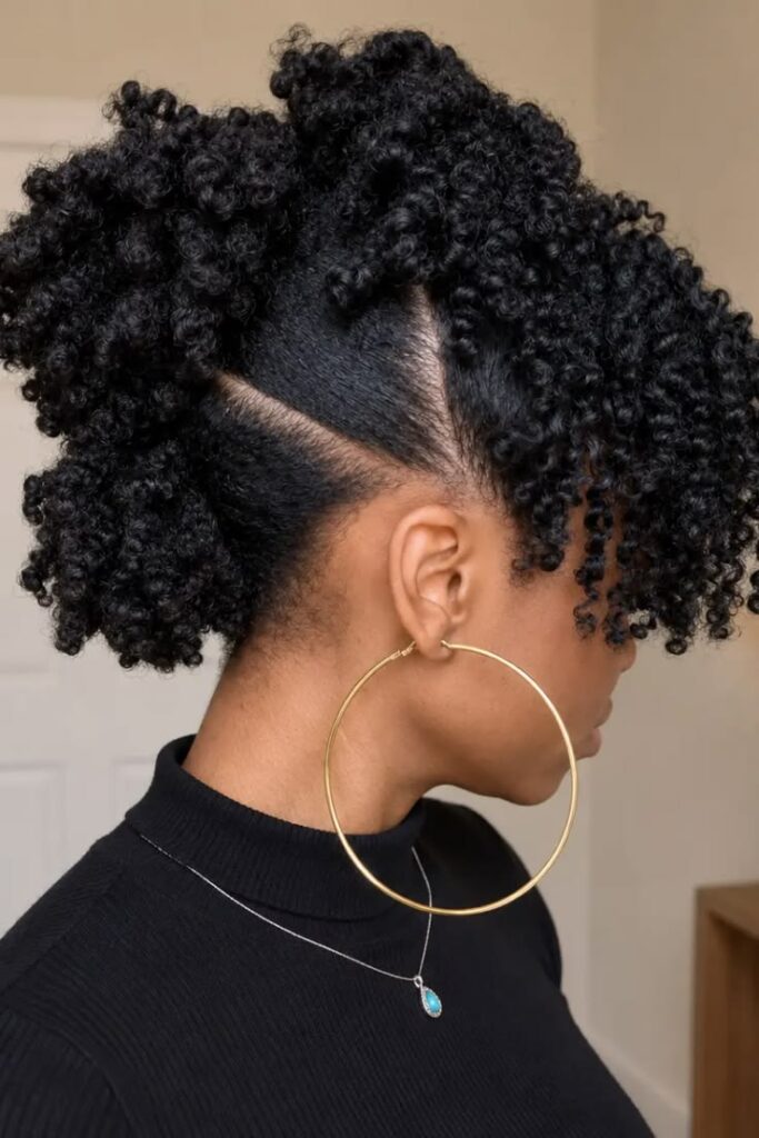 someone with frohawk braid out