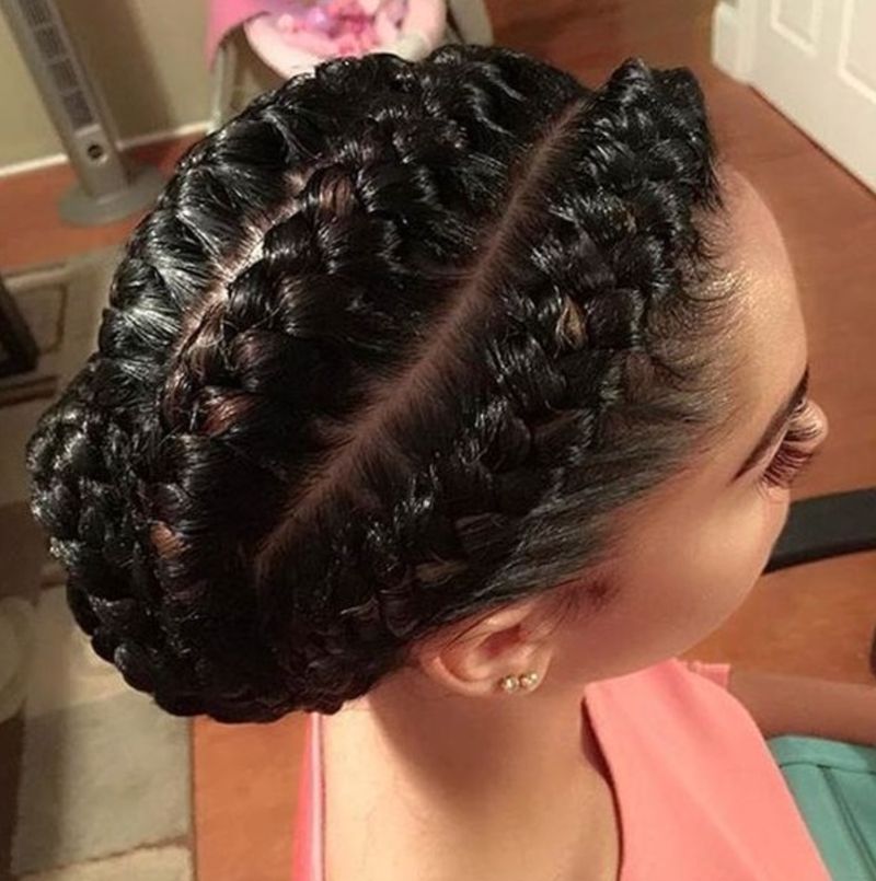 someone with goddess braid updo