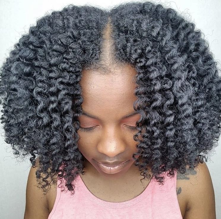 someone with layered twist out for every hair length