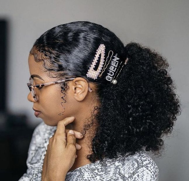 someone with puff with pearl