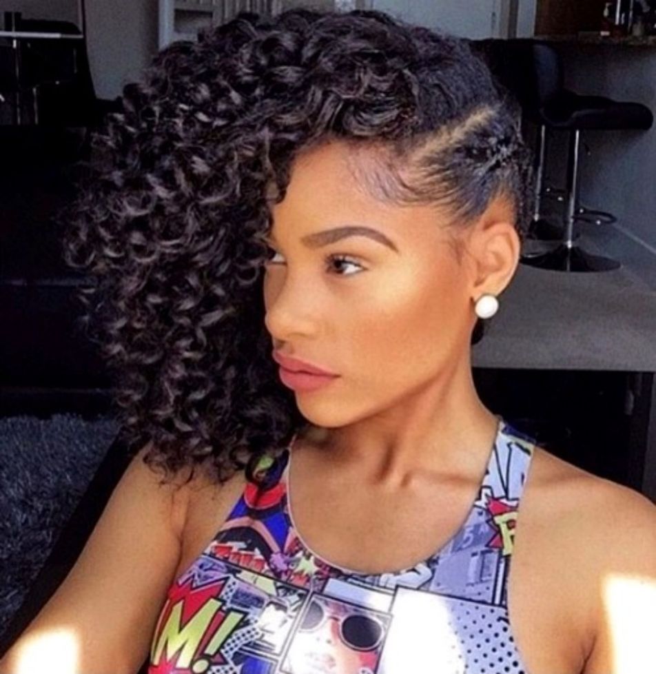 someone with side swept natural hair