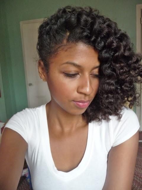 someone with side sw3ept curls
