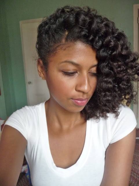 someone with side swept twist out