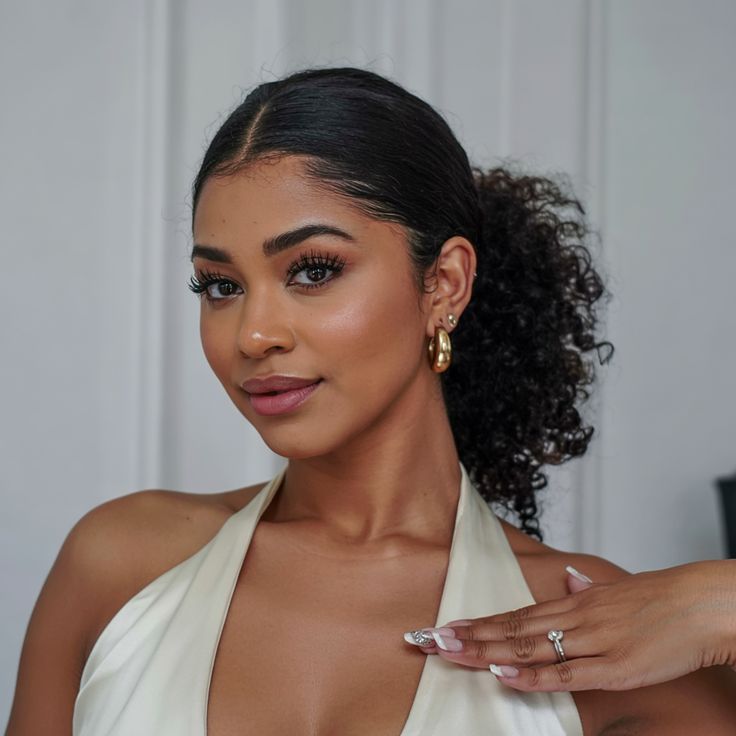 someone with sleek ponytail