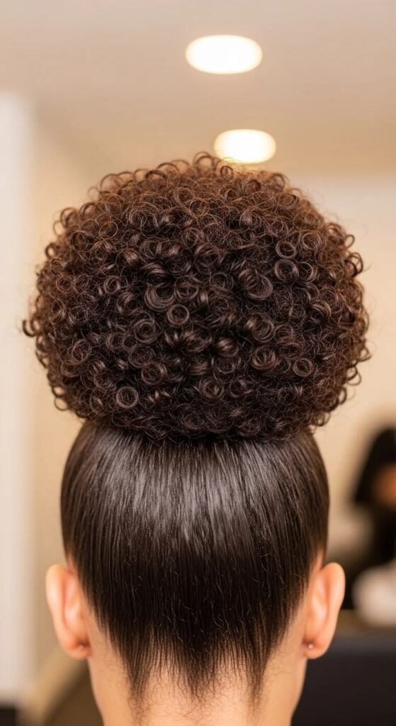 someone with sleek puff