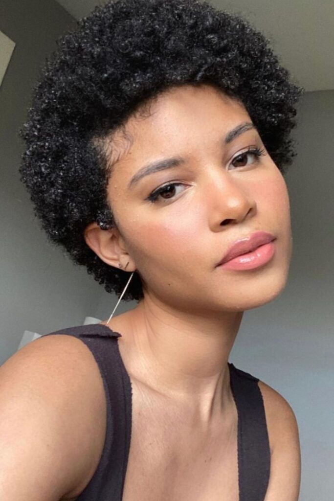 someone with textured crop short hair