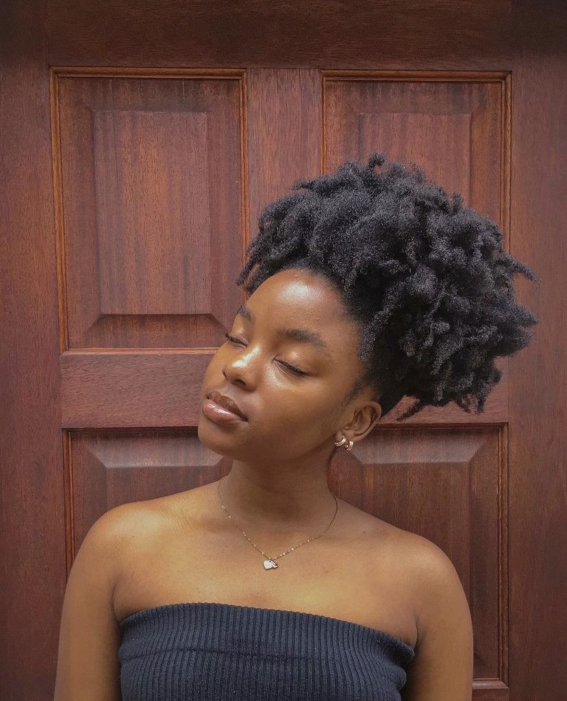 someone with textured puff