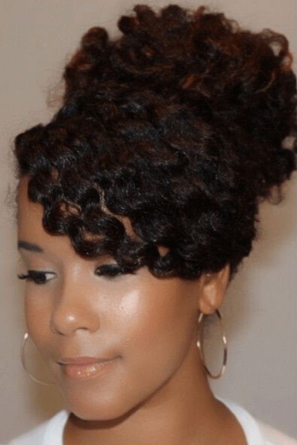 someone with twist out updo for work