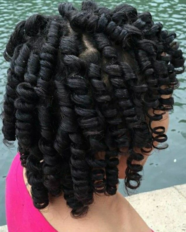 someone with twist out with perm rods