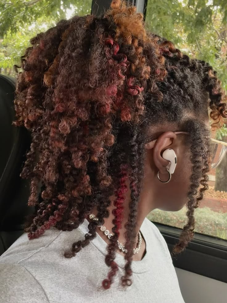 someone with twist out with two tone color