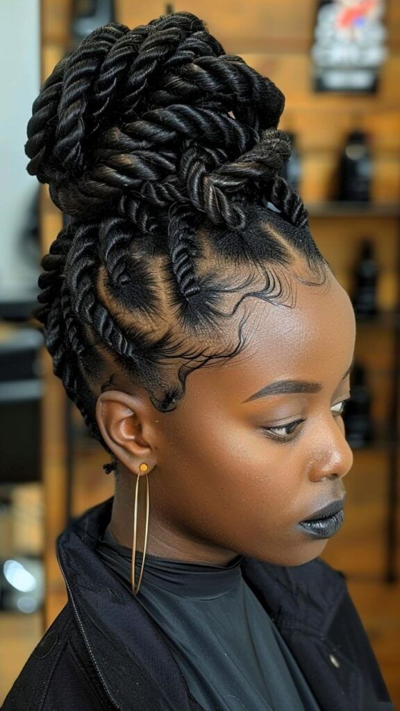 someone with twisted updo with extension