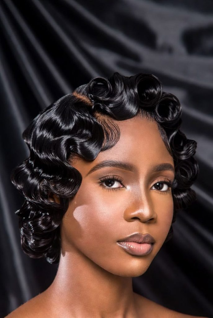 someone with vintage finger waves
