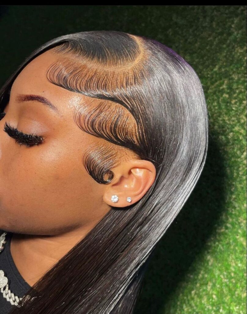 someone with beautiful wig installation