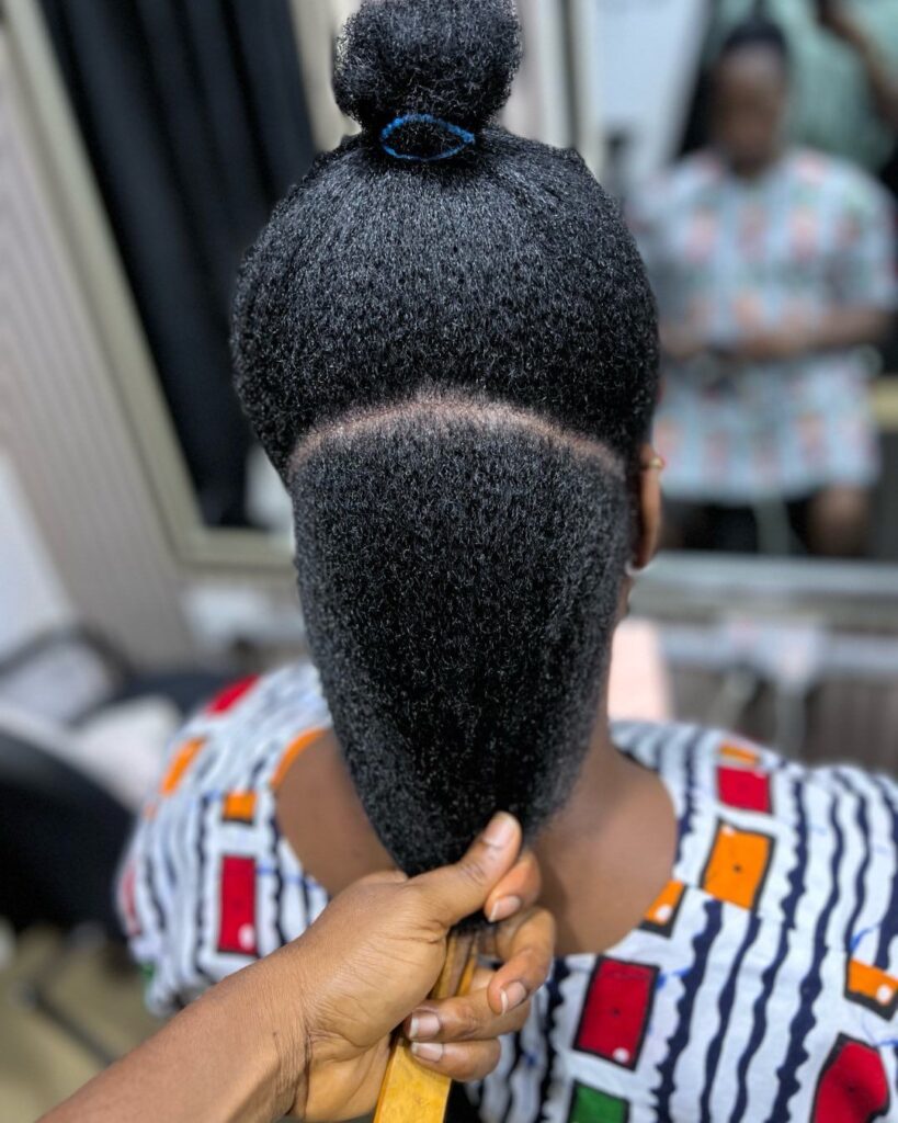 someone checking a scalp