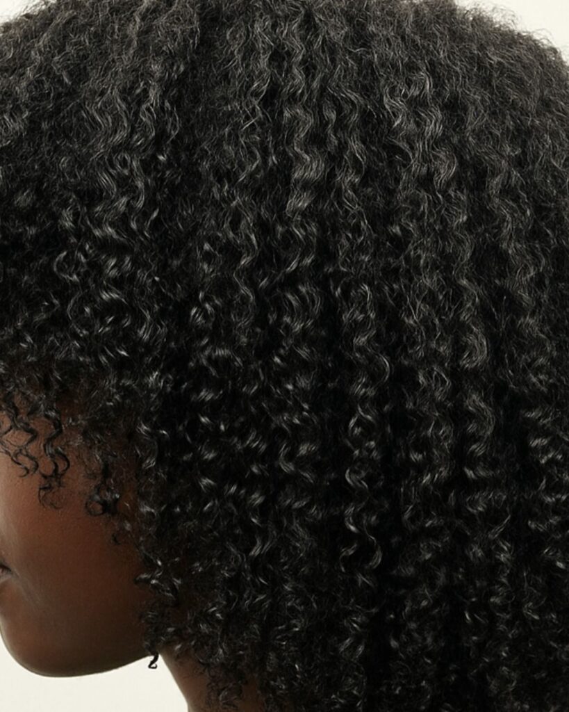 someone with a curly hair