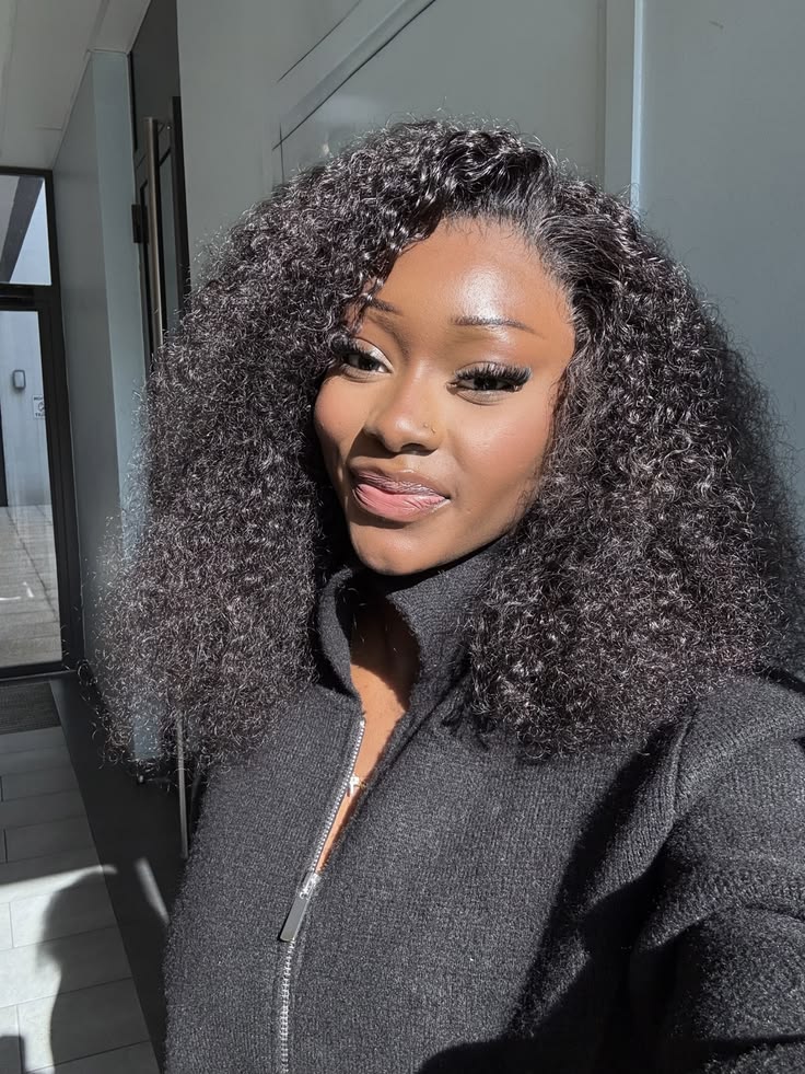 someone with curly wig