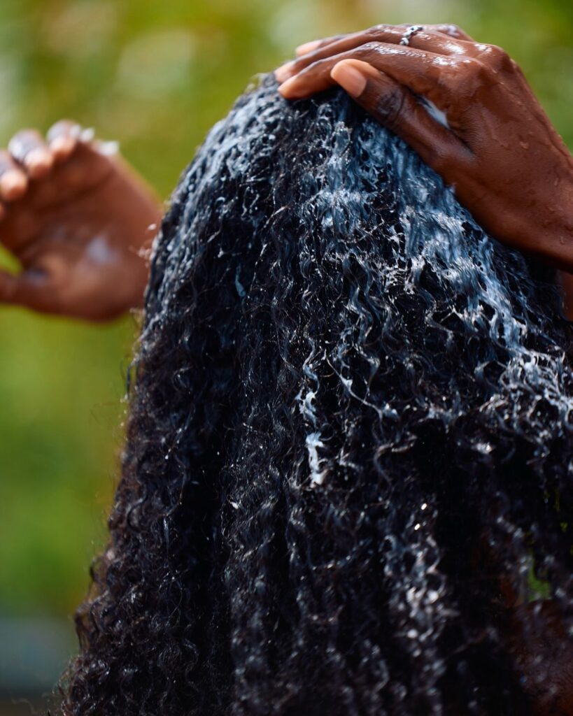 hair butter on the hair