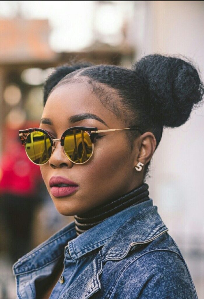someone with double bun