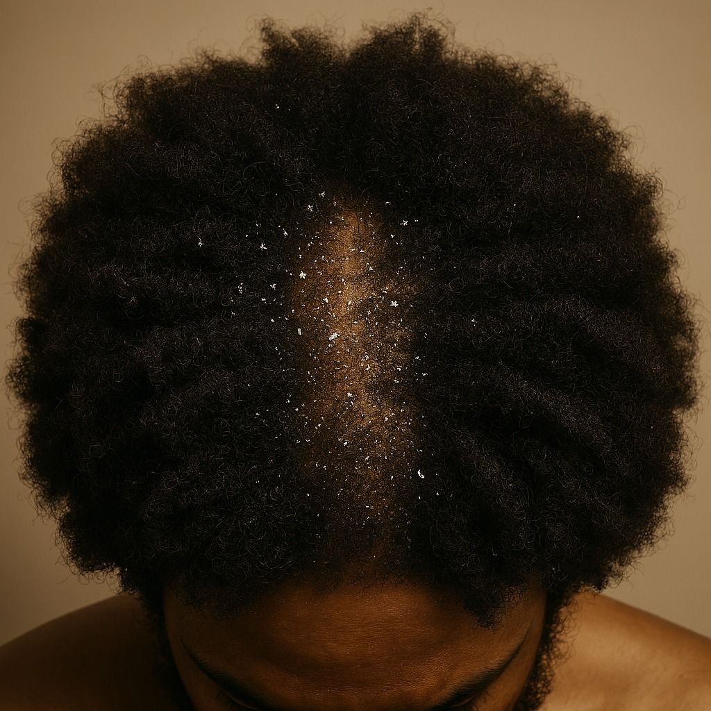 someone that has scalp with flakes