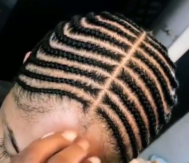 someone with flat braid down