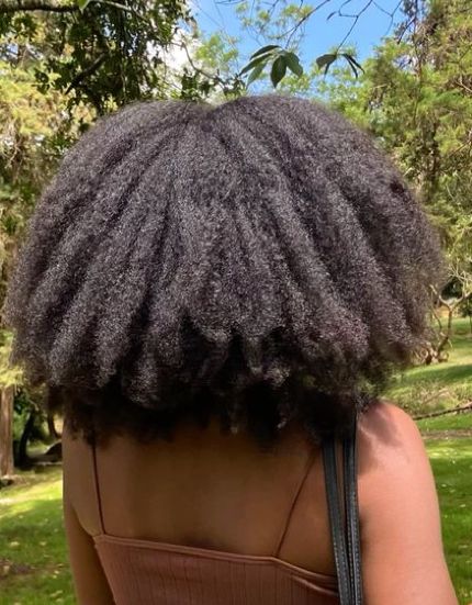 someone with full 4C hair