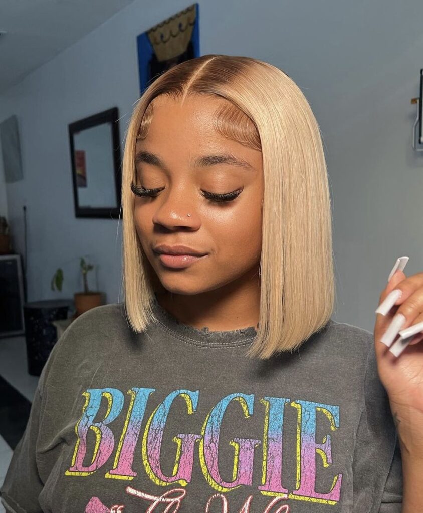 girl with wig for natural hair