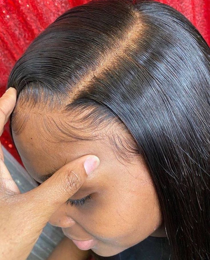 someone installing wig