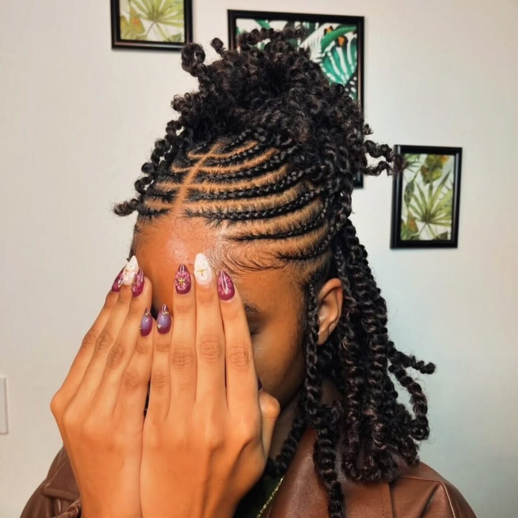 someone with a protective hairstyle