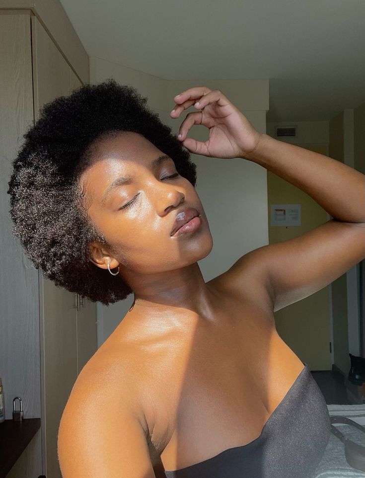 someone with short afro hair