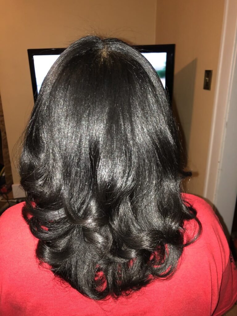 a silk press hair