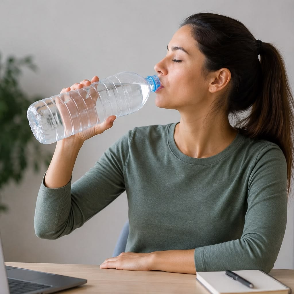 someone that is drinking water